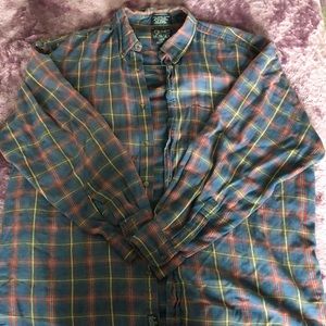 two flannel button downs